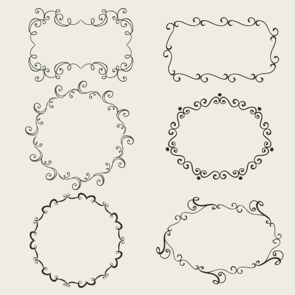 Vintage vector set of ornamental frames