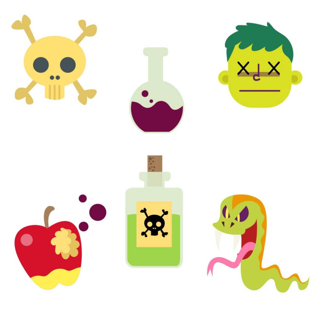 Cartoon Poison Vector Set