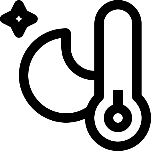 Weather, night, termometer icon