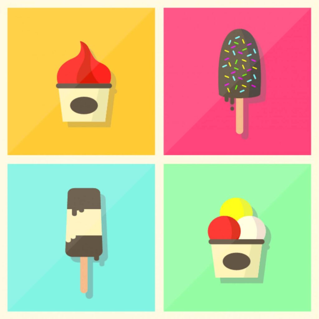 Retro Vintage Flat Ice Cream Collection