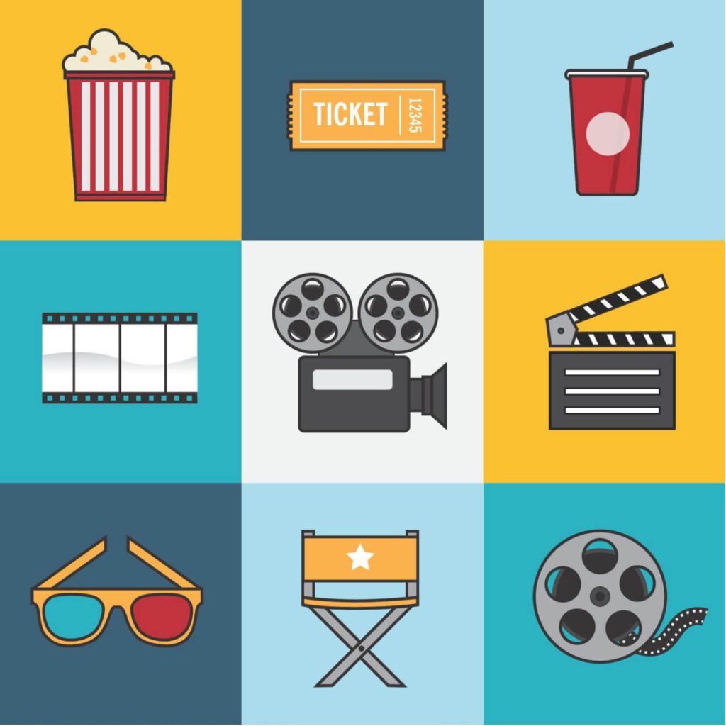 Movie and Film Industry Icon Set