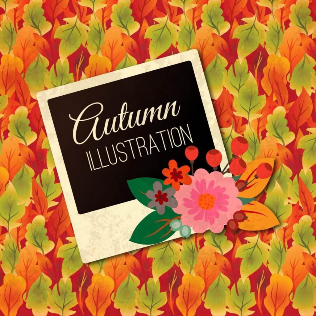 Autumn Illustration With Photo Frame