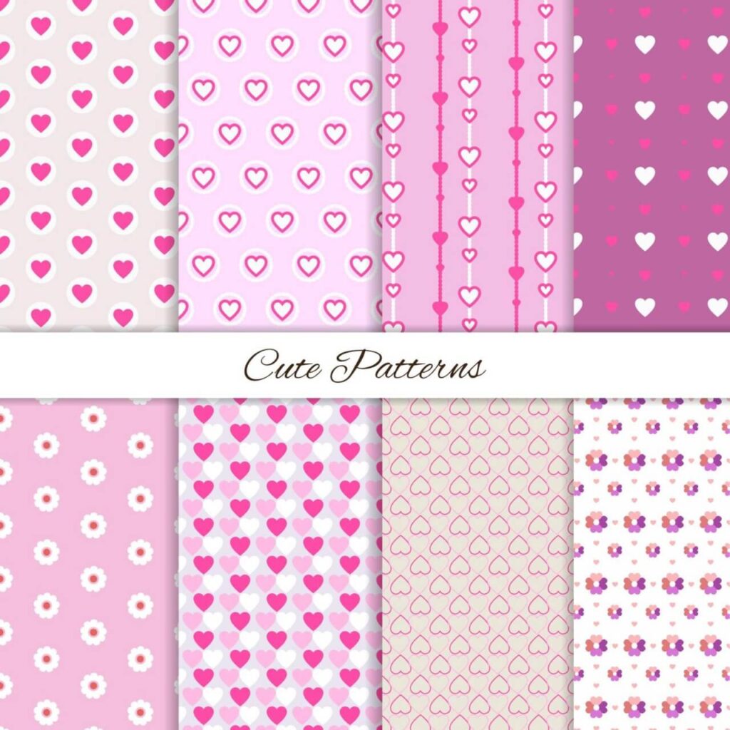 Set of seamless love patterns