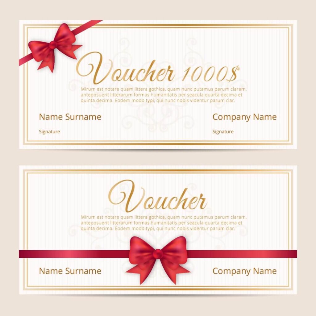 Voucher template cards