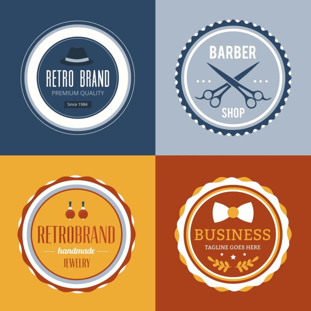 Retro Vintage Insignias or Logotypes set.