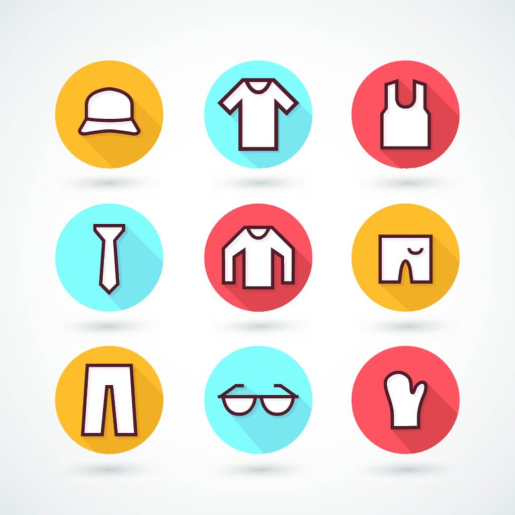 Clothing icons set