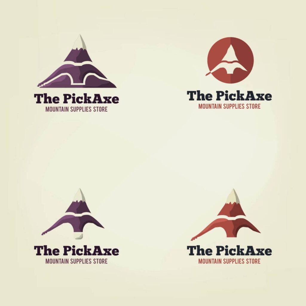 Vector pick axe logo