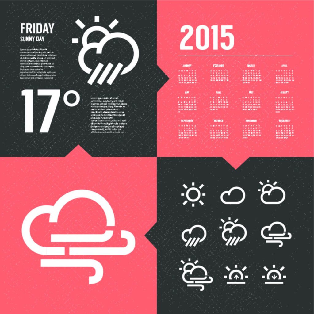 Weather Background with Icon set