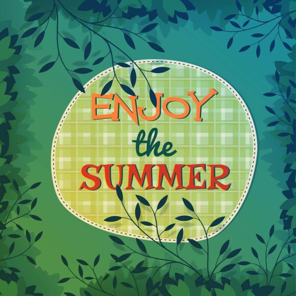 Summer nature illustration with leaves