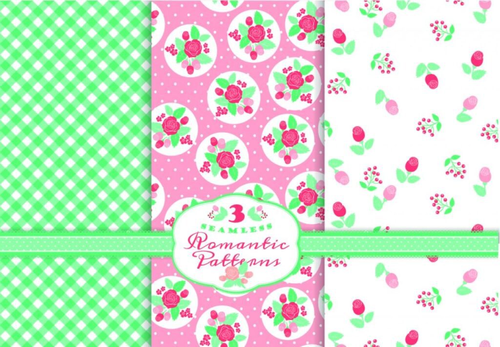 Set of romantic patterns