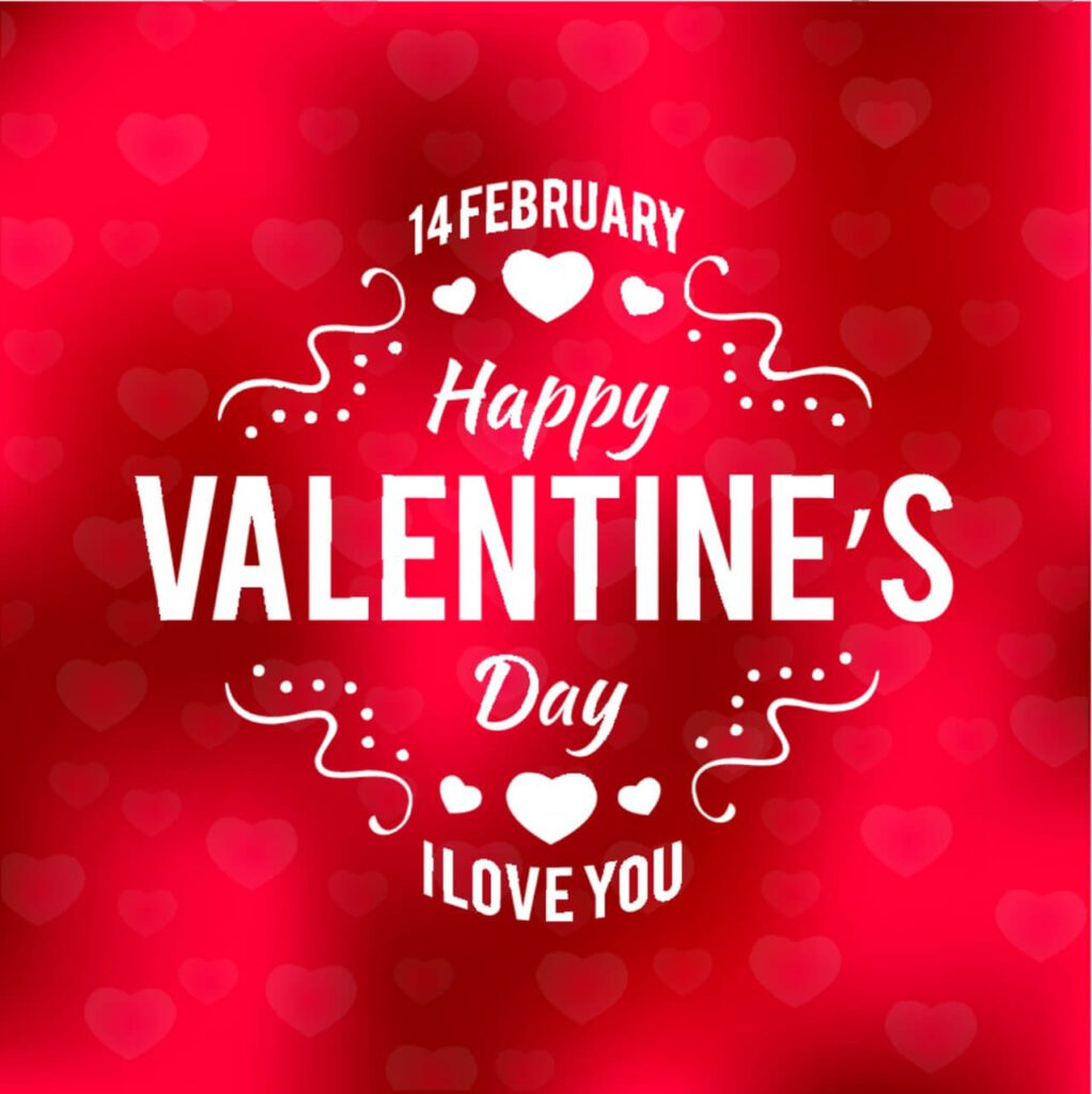 Valentines day typographic background