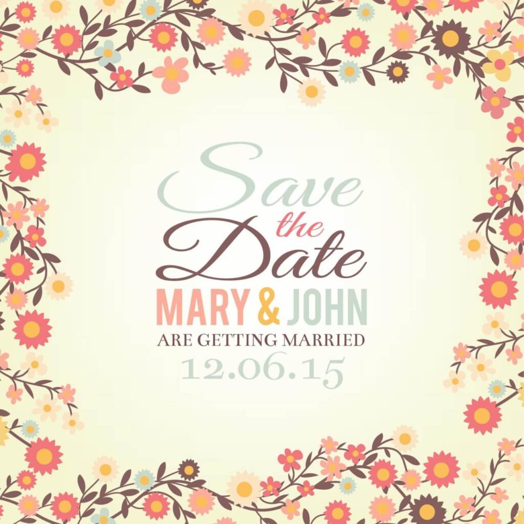 Save the date floral card