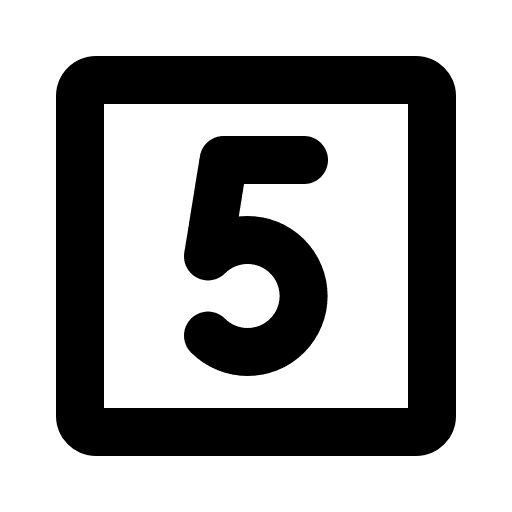 Number, square, five icon