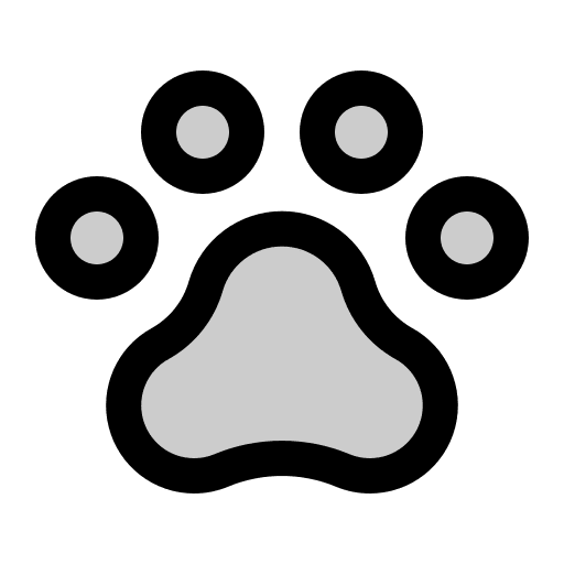 Paw, print, duotone icon