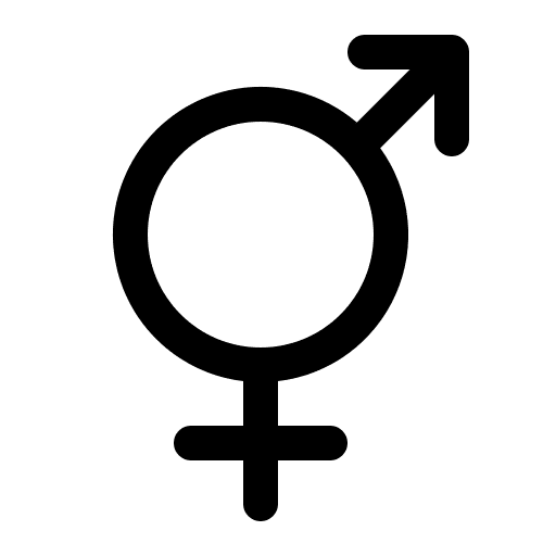 Gender, intersex, fill icon