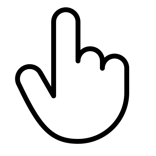 Hand, pointing, thin icon