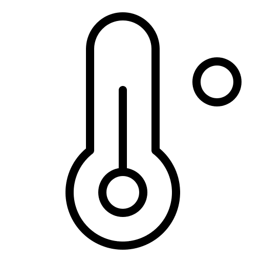 Thermometer, thin icon