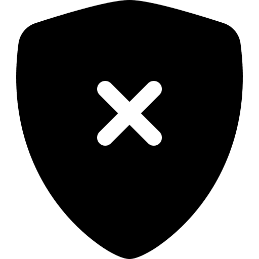 Shield, fill, x icon