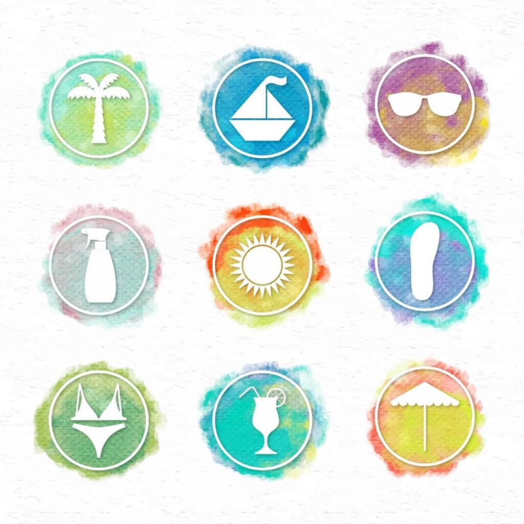 Watercolor icons