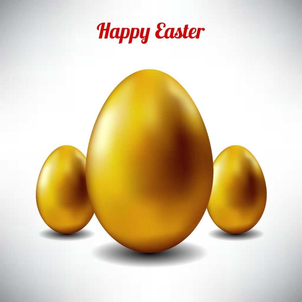 Easter illustration with golden egg