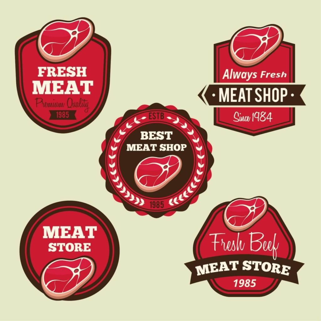 Labels set for meat shops