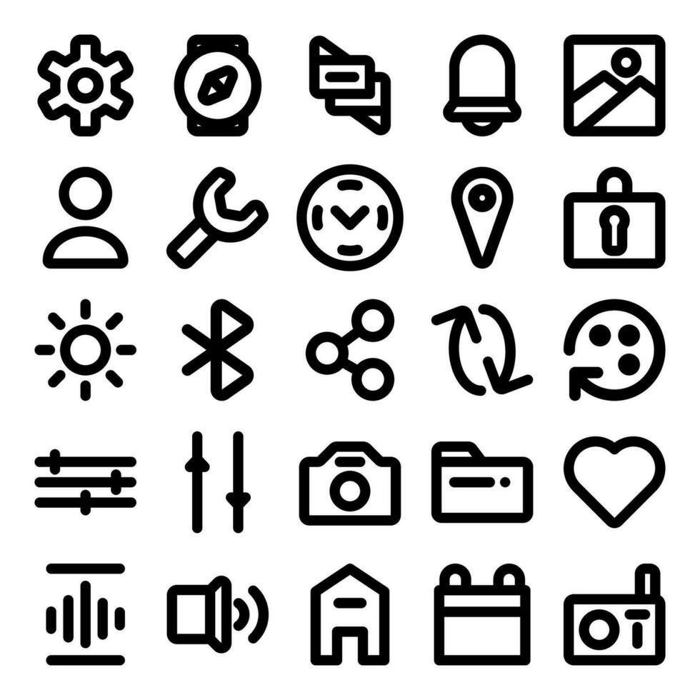 a collection of outline icons themed with important UI tools suitable for design projects Stock Free and Free SVG