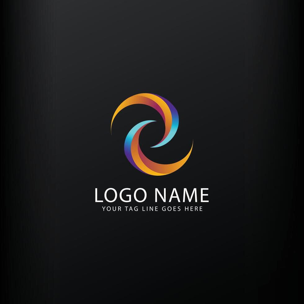 A colorful swirl logo design Creative isolated professional company or product logo icon Stock Free