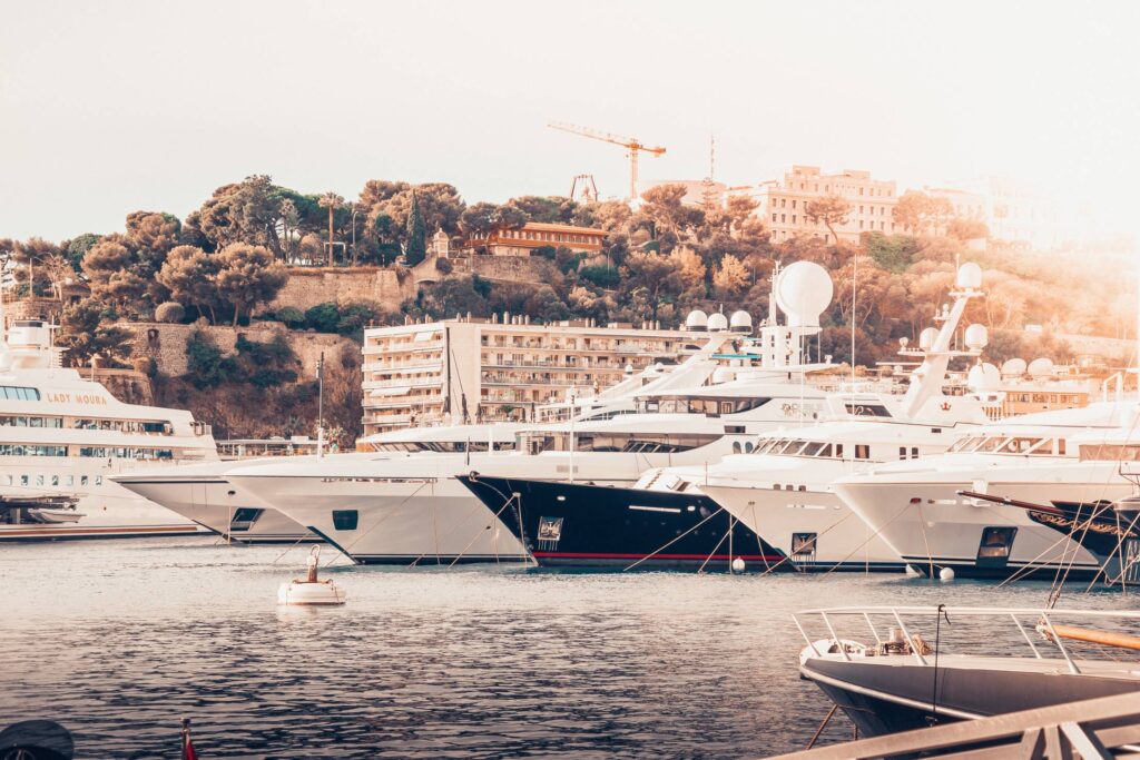 A Port with Yachts in Monaco Free Photo