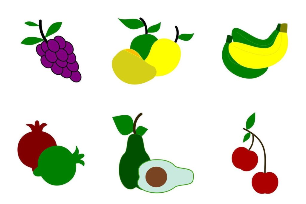 a set of free colored fruit icons Stock Free