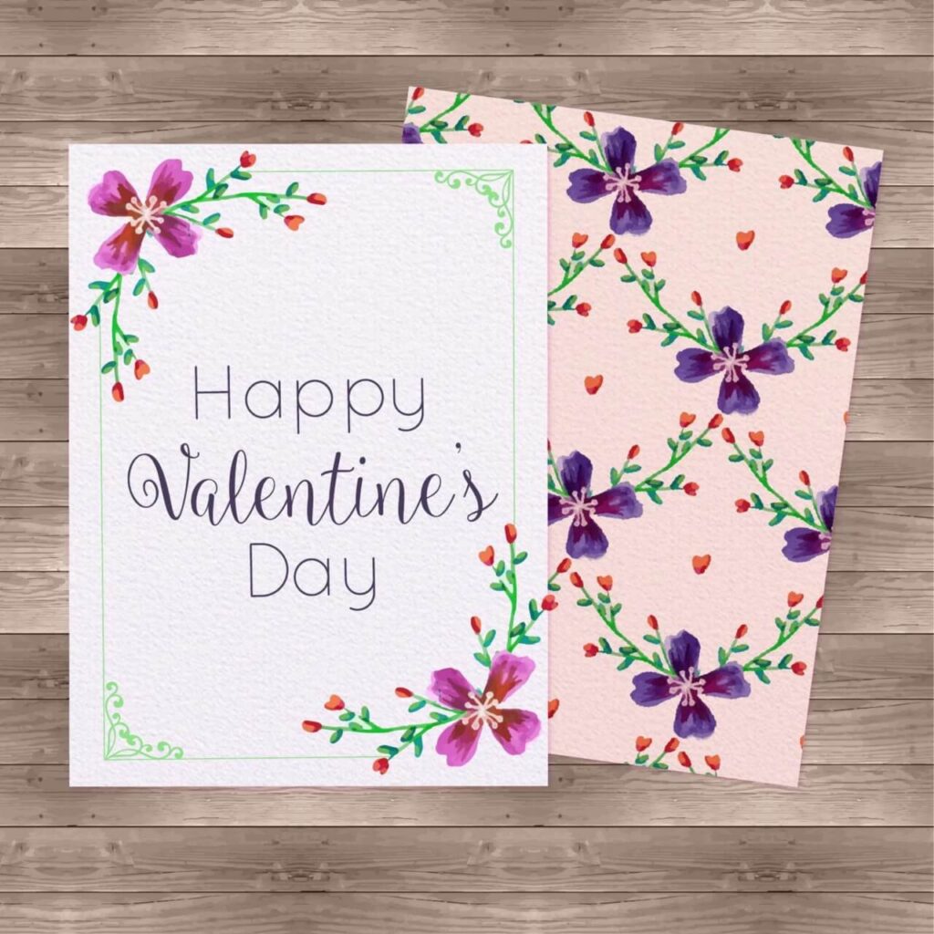 Watercolor Valentine’Day Cards