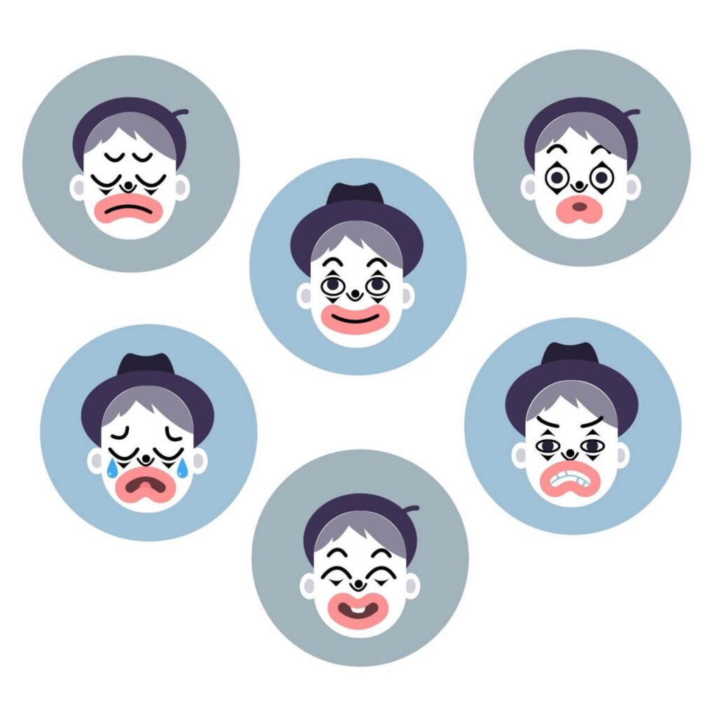 Mime emotion faces