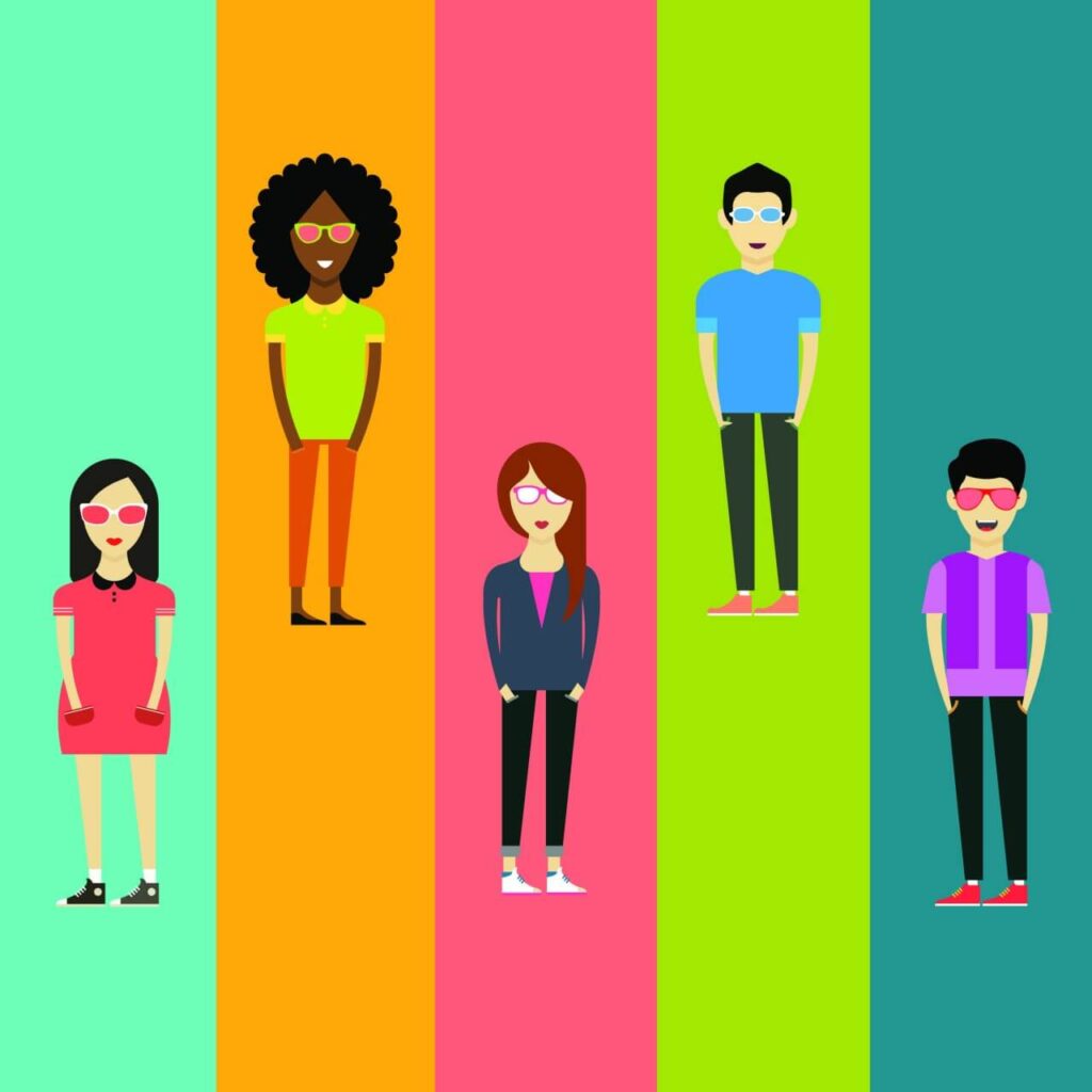 People vector characters. Free illustration for design