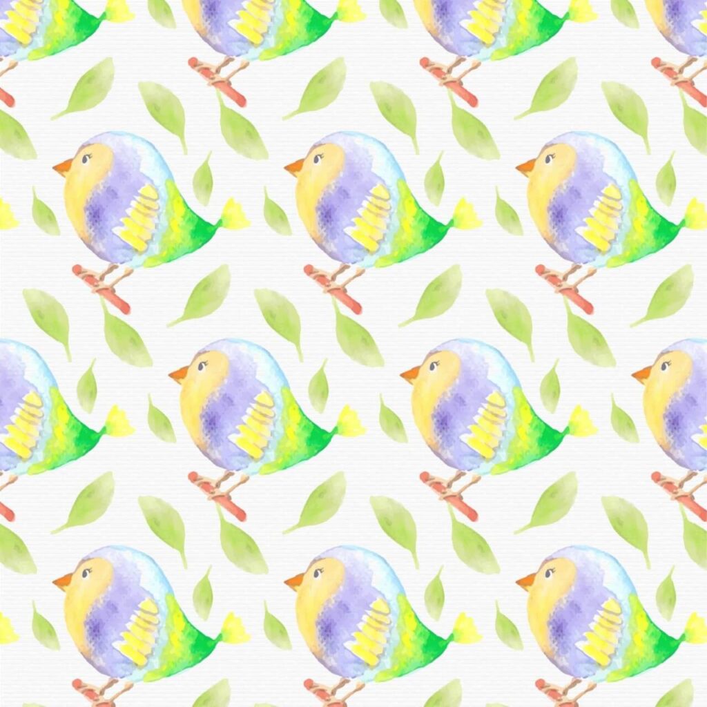 Watercolor bird pattern