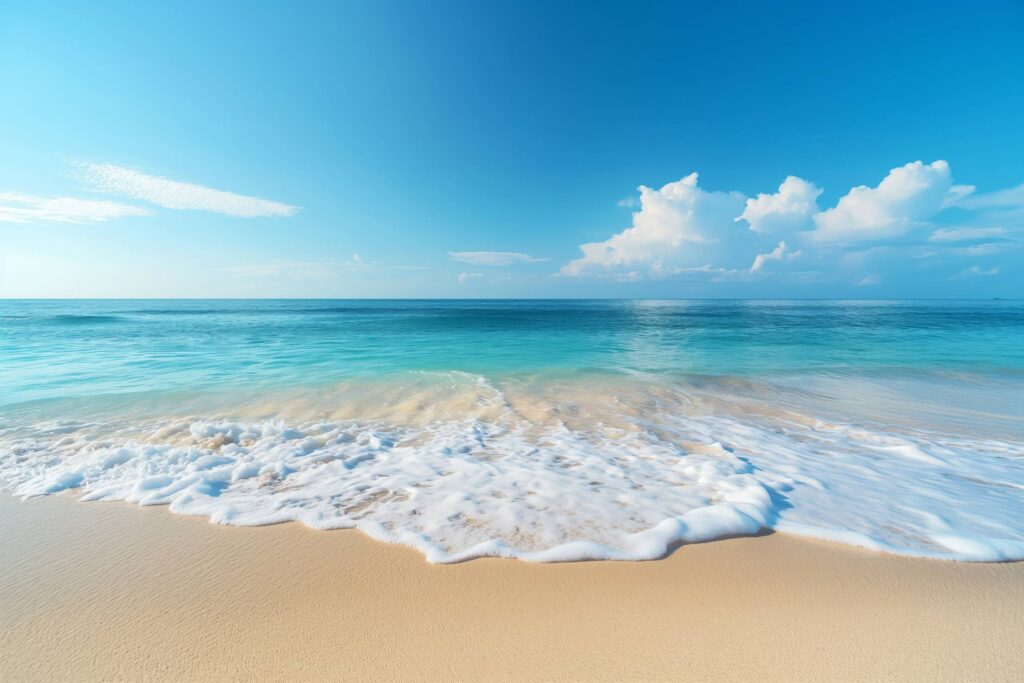 Absolutely Calm and Beautiful Sea with White Sand Beach Stock Free