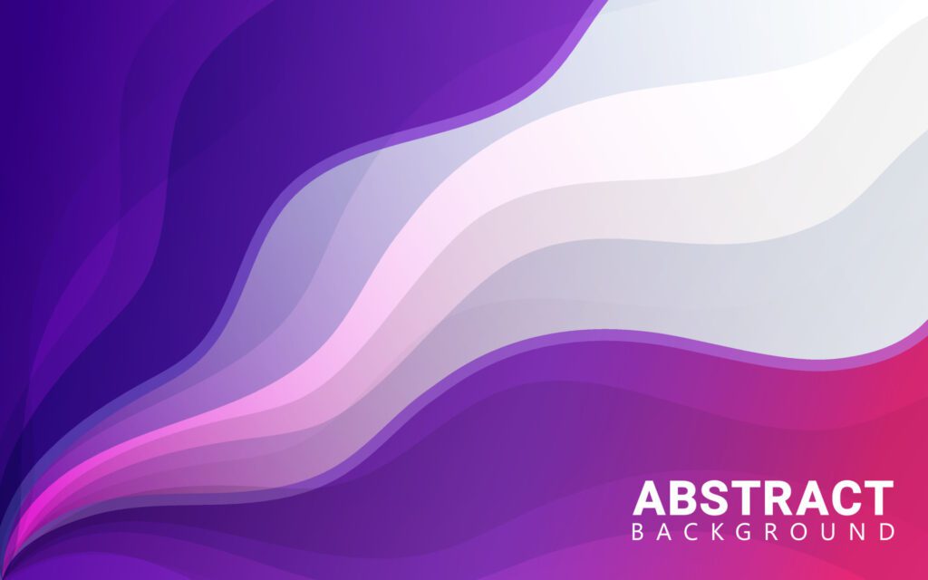 Abstract Background – Wave Style With Purple Gradient Stretching Like A Beautiful Horizon, Suitable For Wall Designs Or Other Design Needs. Free Vector