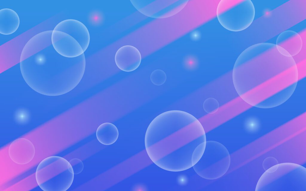 abstract background with circles bubble, blue and pink Free Vector