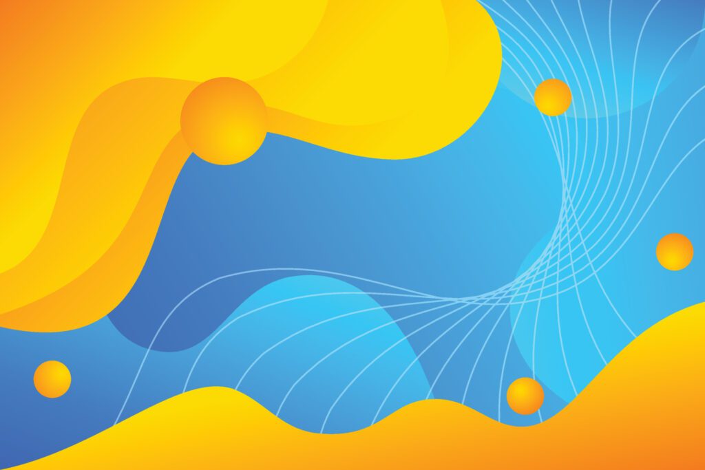 abstract background with waves and combination colors blue and yellow Free Vector and Free SVG