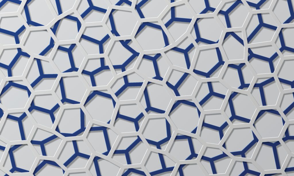 Abstract blue and white geometric line overlapping layer background. Free Vector