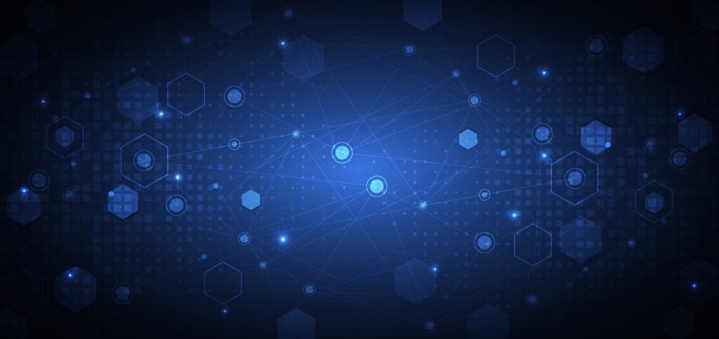 Abstract blue hexagon pattern background. Medical and science, technology connection concept. Free Vector