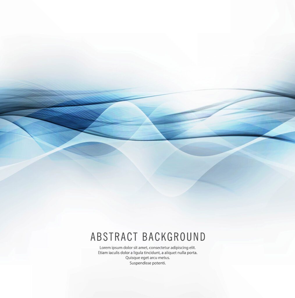 Abstract blue light wave on white background Free Vector