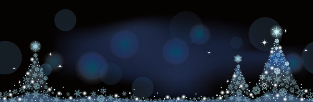 Abstract Blue Winter Seamless Vector Background With Christmas Trees And Text Space. Horizontally Repeatable. Free Vector