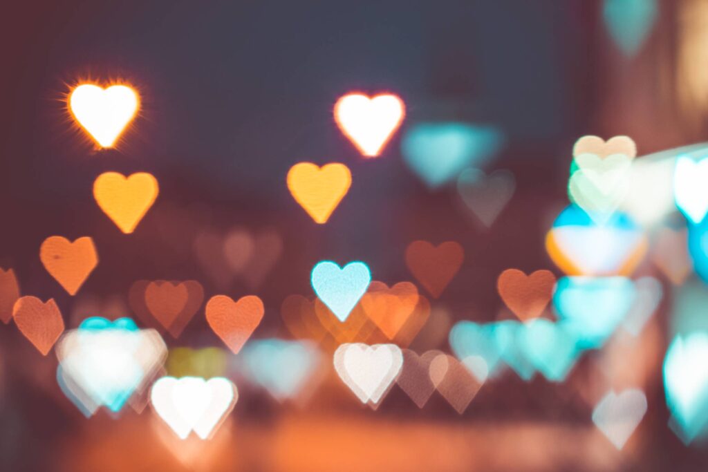 Abstract Bokeh Hearts Real Light Free Photo