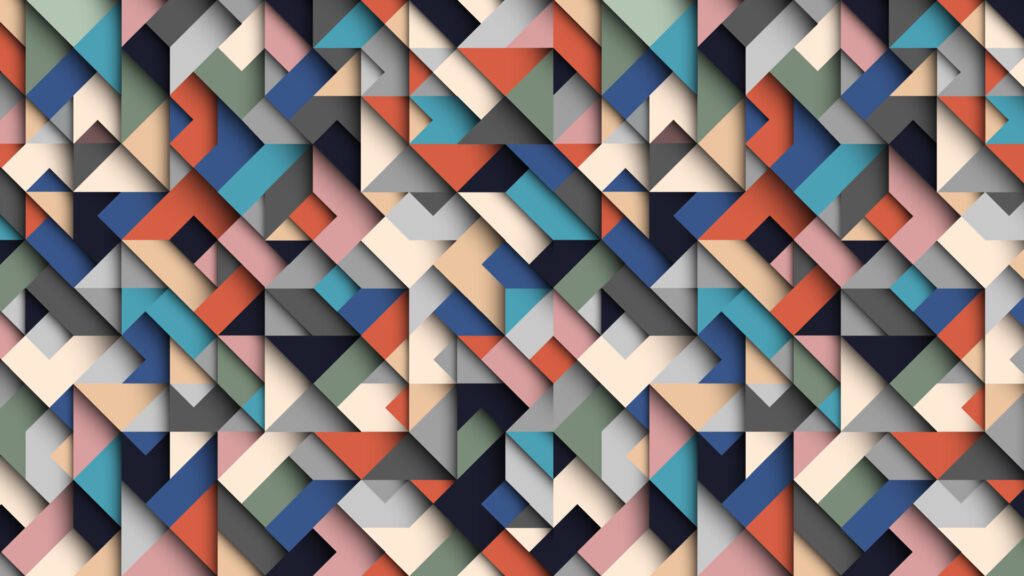 Abstract colorful geometric background, 3D effect, trendy colors Free Vector