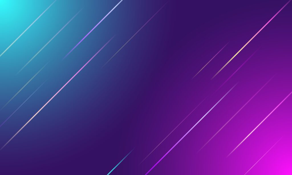 Abstract colorful gradient lines with blue and pink light on purple background. Free Vector