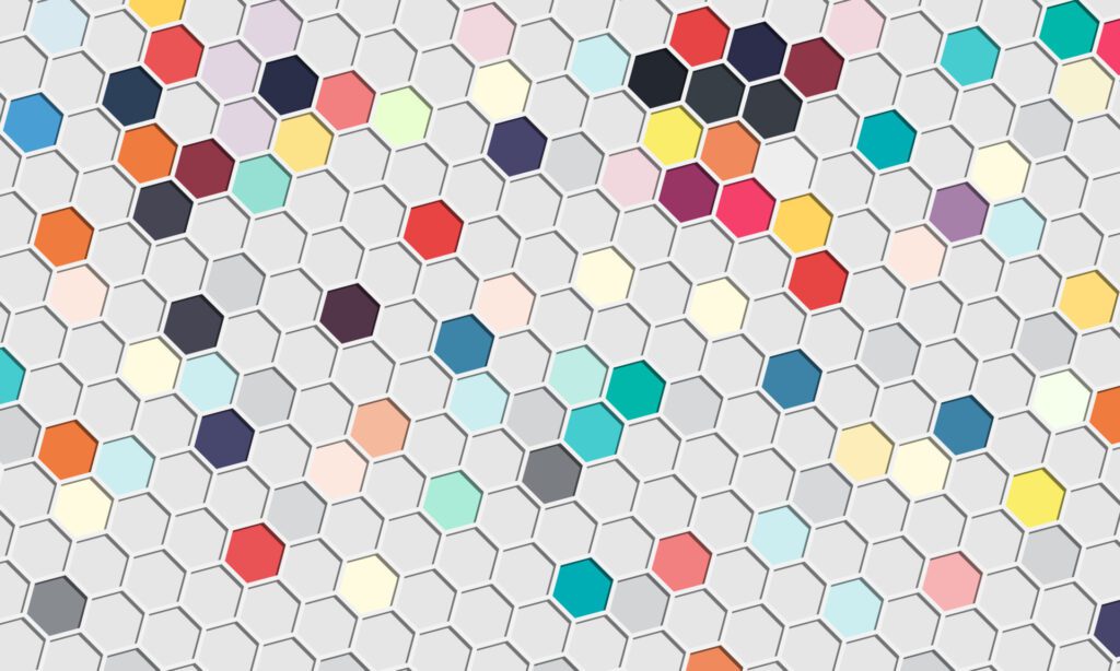 Abstract colorful hexagonal with shadow. Free Vector