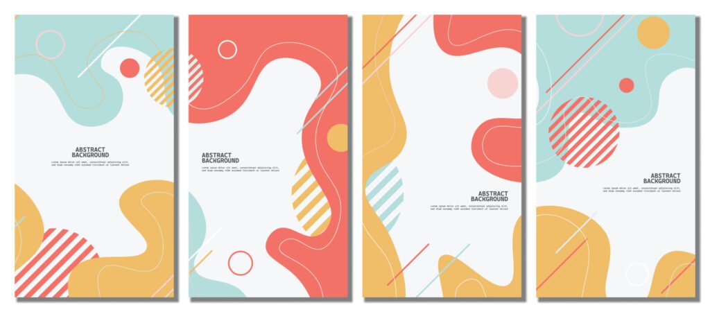 Abstract colorful template set background. Free Vector