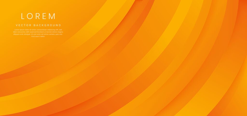 Abstract curved orange layer modern background. Free Vector