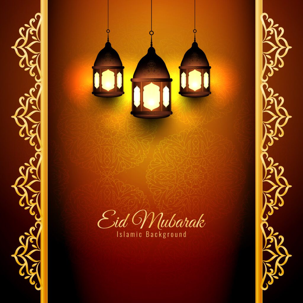 Abstract Eid Mubarak background design Free Vector