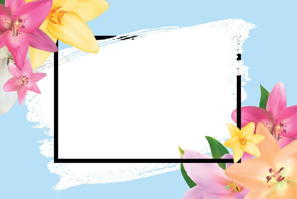 Abstract Frame with Lily Flower. Natural Background. Vector Illustration Free Vector