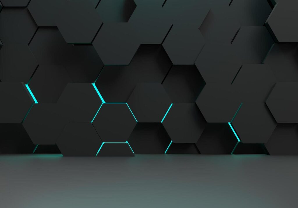 Abstract futuristic floor with hexagons background, 3D rendering Free Photo